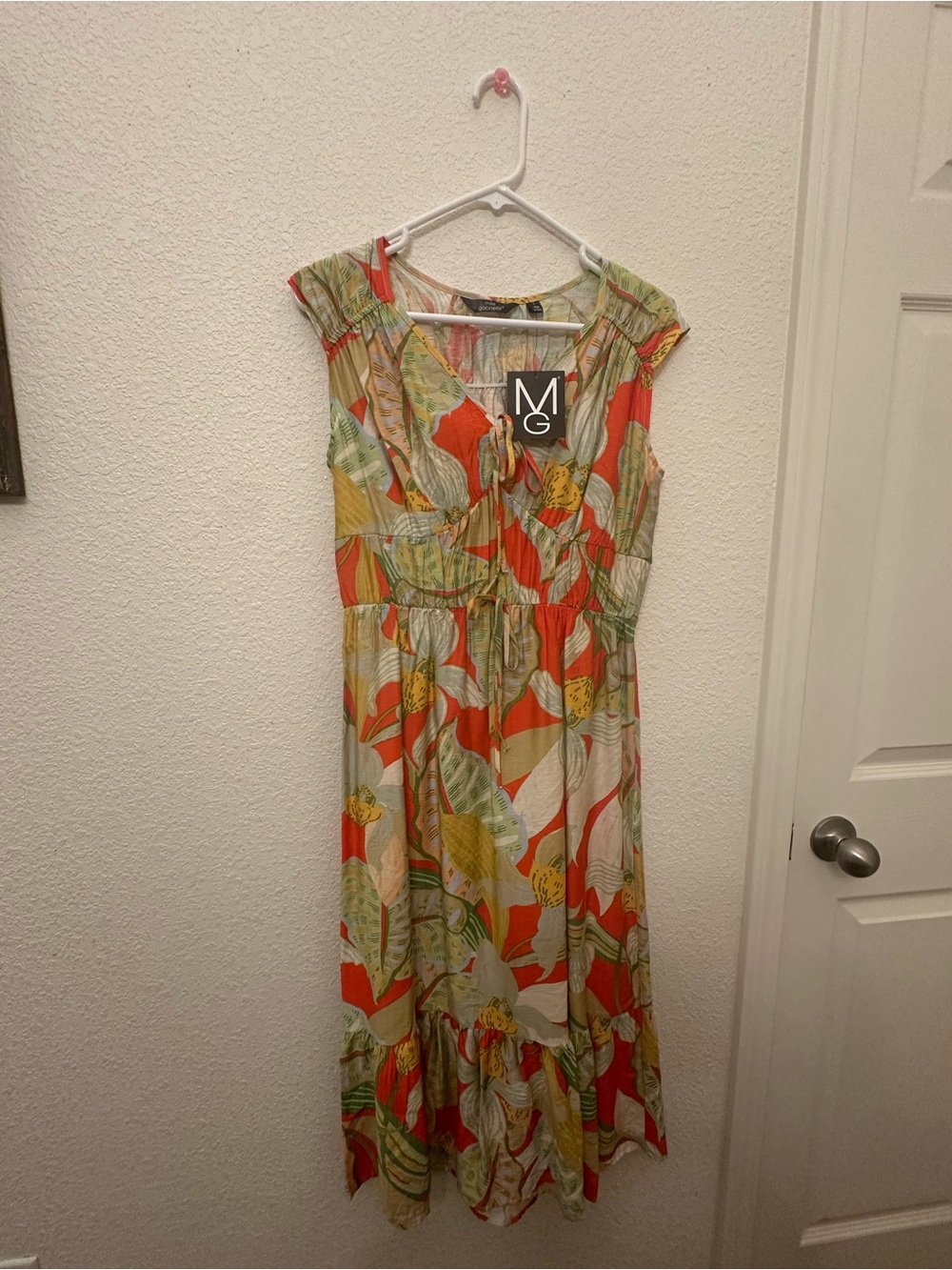 Mlle Gabrielle Orange, Green & Yellow Tropical Maxi Dress